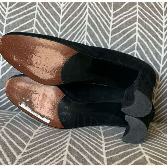 STUART WEITZMAN Black Suede Scraper Pump Heels Shoes 7.5 A NARROW DRESSY PARTY - Picture 7 of 10